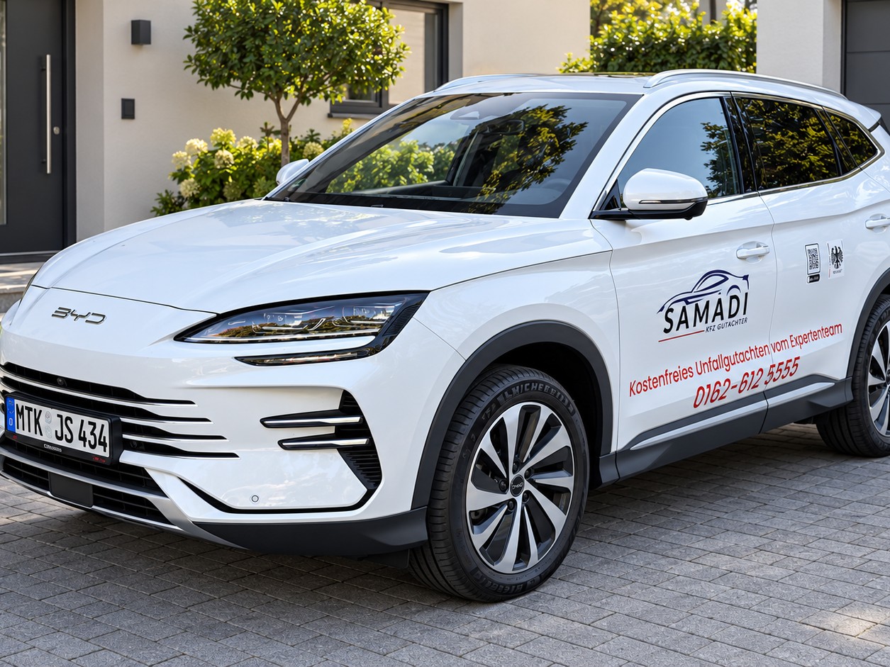 Hol- und Bringservice: Fahrzeug des Sachverständigenbüros Samadi steht zur Abholung bereit